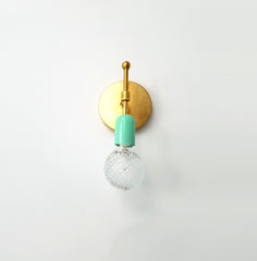 brass and turquoise wall sconce