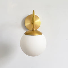 Brass and White Glass art deco inspired light by Sazerac Stitches -  Fontainebleau Sconce