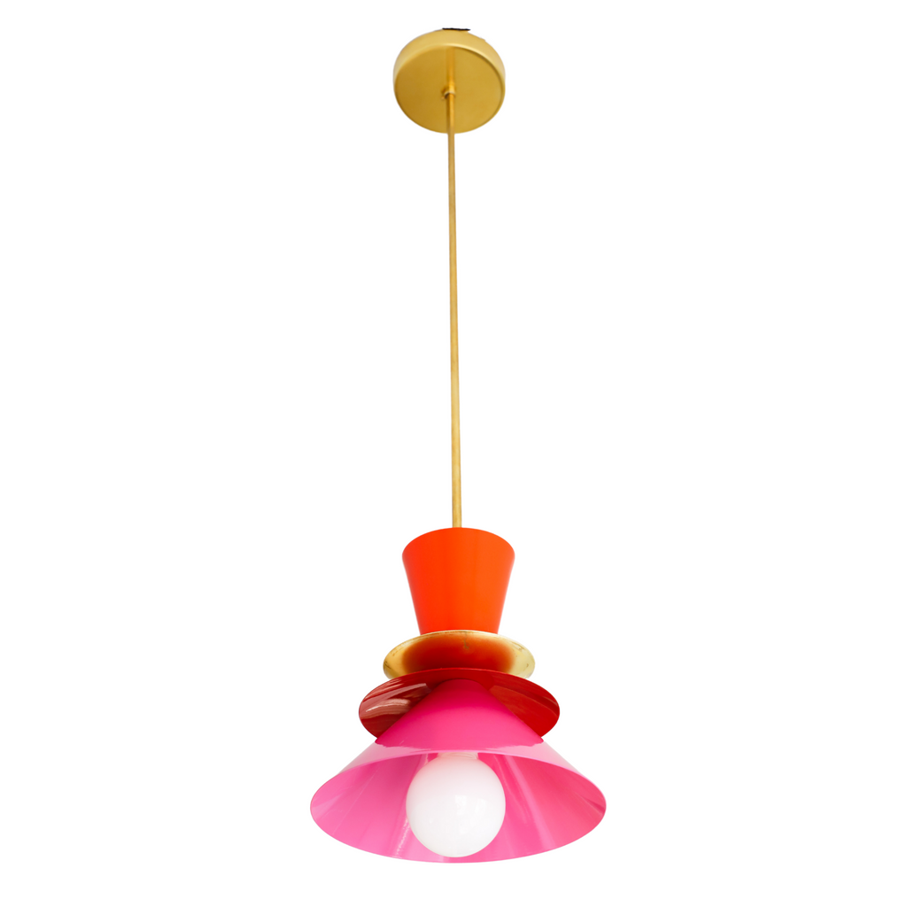 Pink and Red Jetsons style Pendant light