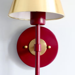 Up close Black cherry and brass wall accent light