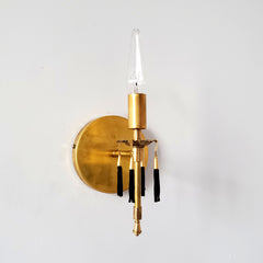 Black and Brass candelabra sconce with tassels