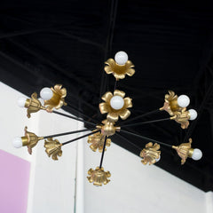 black and brass sputnik floral chandelier by sazerac stitches
