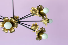 black and brass floral chandelier by sazerac stitches