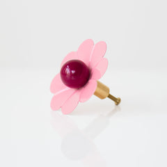 pink and black cherry modern floral drawer pull by sazerac stitches