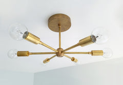 medium brass 6 light carousel chandelier modern lighting mid century retro