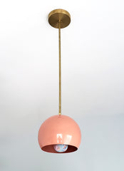 Brass & Coral Large Loa Pendant midcentury modern peach kitchen pendant lights with gold accents