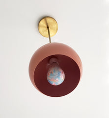 Brass & Coral Large Loa Pendant midcentury modern peach kitchen pendant lights with gold accents