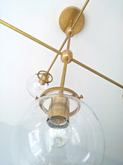 Cabildo Chandelier: Large Brass or Chrome and Glass modern chandelier