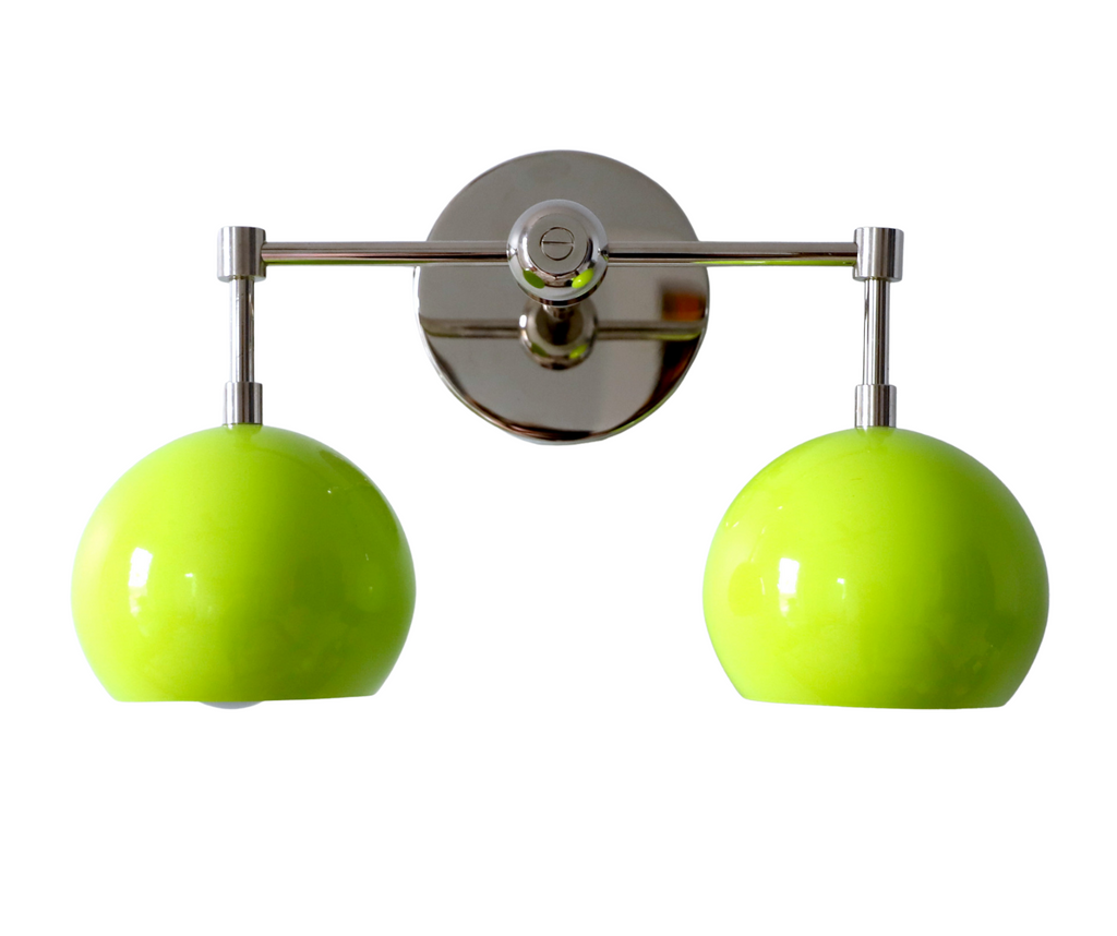 Double Loa Sconce with Chartreuse Shades