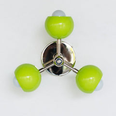 chartreuse neon green and chrome light fixture