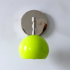neon green and chrome mid century modern sconce