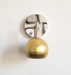modern brass and chrome wall sconce