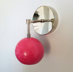 Bright pink mid century wall sconce