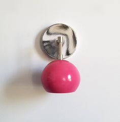 Bright Pink and Chrome modern wall sconce