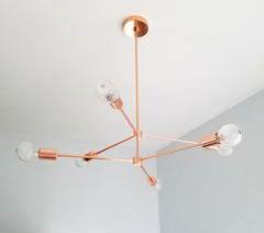 Copper Midcentury Modern Sputnik Style chandelier