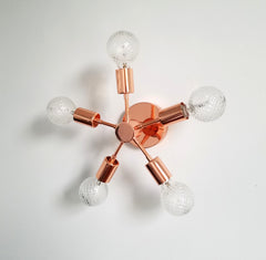 Copper pinwheel wall or ceiling fixture
