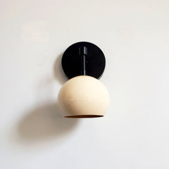 Black and Cream Single Loa Sconce by Sazerac Stitches modern lighting