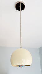 Copper and Cream globe pendant lighting inspired by mid century modern MCM decor