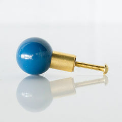 Blue grey and brass drawer pull 