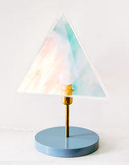 Iridescent Table Lamp with a blue base