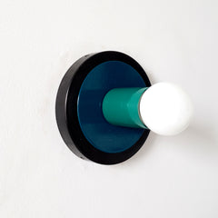 jewel tone emerald green and lagoon wall sconce inspired by andy warhol and popart.  Also works as a flushmount ceiling light.