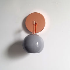 Copper and Grey Mid Century Modern wall sconce coastal style polished lighting light