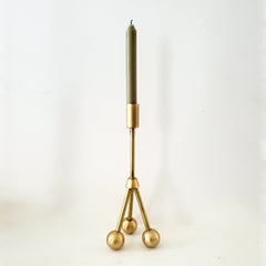Tripod style taper candle holder made out of brass in New Orleans  - Hoffman candle holder by Sazerac Stitches