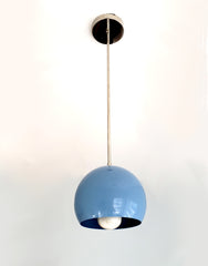 Chrome and Light blue mid century modern casual kitchen globe lighting