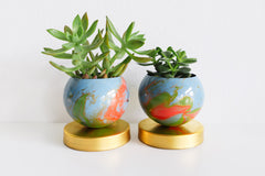 Blue, Coral, and Green Marbled Loa Planters