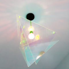 iridescent modern triangular pendant chandelier light