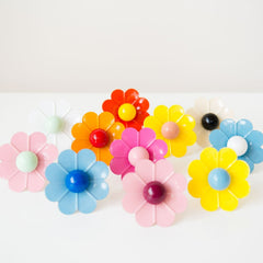 Floral drawer pulls in fun colors