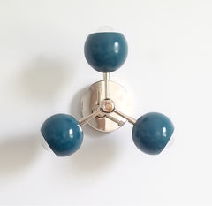 turquoise and chrome mid century modern italian style wall sconce