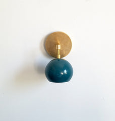 turquoise and brass modern lighting sconce