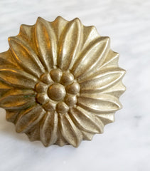 large brass floral cabinet knob drawer pull traditional flower furniture pull modern sunflower