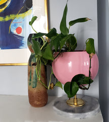 Pink and Marble midcentury inspired planter