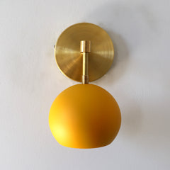 Loa Sconce with Matte Mustard Shade