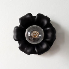 Matte black victorian modern floral flushmount lighting sconce