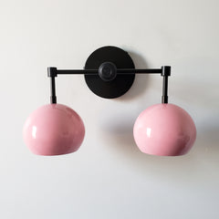 Double Loa Sconce with Blush Pink Shades