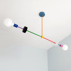 Memphis inspired colorful chandelier for kids rooms, dining rooms, and more
