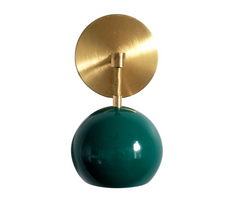 Mermaid Green & Brass Loa sconce with background removed