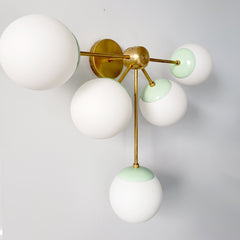Art Deco Brass and Mint with Midcentury Modern Globes