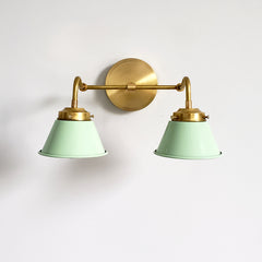 neo Mint and brass two light wall sconce for bathroom lighting