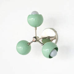 Mint and chrome mid century modern wall sconce or flushmount ceiling light