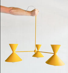 All mustard mid century modern style chandelier for dining rooms
