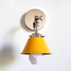mustard and chrome adjustable wall sconce modern lighting