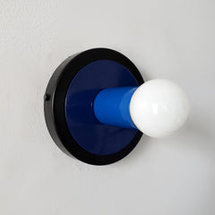 Navy and blue modern colorful wall sconce or ceiling flushmount light fixture
