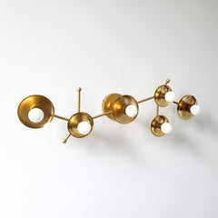 Brass Constellation inspired wall sconce or ceiling light fixture modern decor