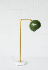 Olive Green & Brass Table lamp with a marble base