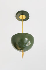 Olive and brass spiked ceiling light
