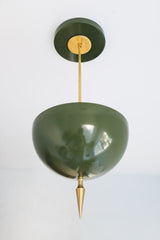 Olive and brass spiked ceiling light